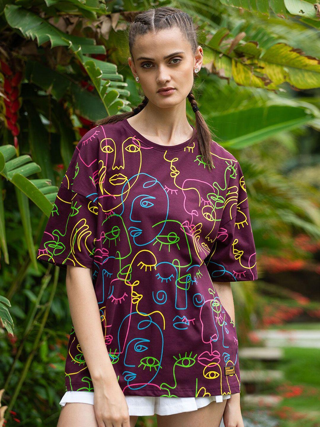 stormborn abstract printed pure cotton oversized t-shirt