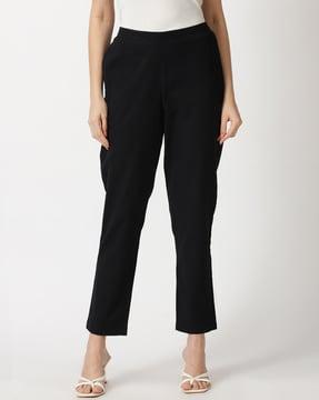 straigh-fit flat-front pants