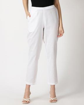 straigh-fit flat-front pants