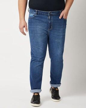 straight denim jeans with insert pockets