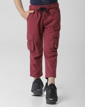 straight fit cargo pants with drawstrings