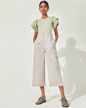 straight fit culottes with insert pockets