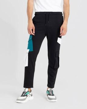 straight fit pants with elasticated waist