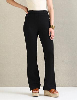 straight fit ponte roma trousers