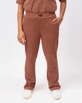 straight fit track pants with elasticated waist