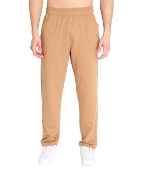 straight fit track pants with pockets