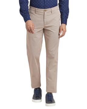 straight fit trousers with welt pocket