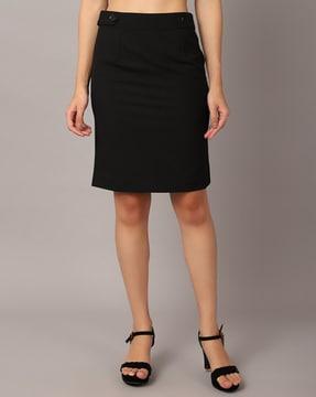 straight skirt with button closure