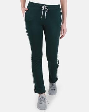 straight track pants with contrast taping