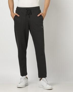 straight track pants with patch pockets