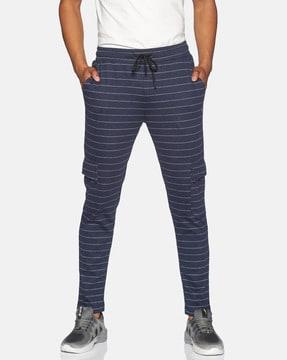 straight track pants with striped overlay