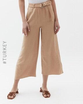 straight culottes with belt