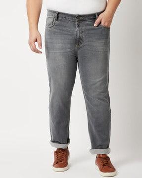 straight denim jeans with insert pockets