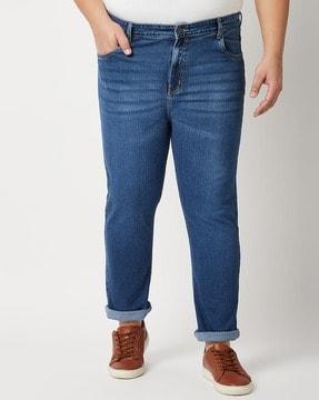 straight denim jeans with insert pockets