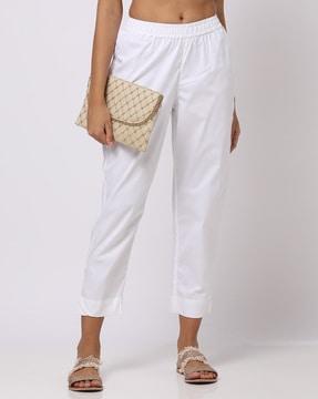 straight fit ankle-length pants