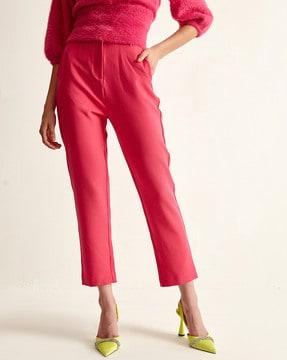 straight fit ankle-length trousers