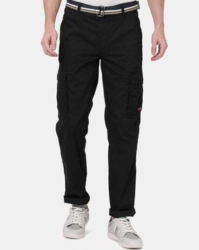 straight fit cargo pants with belt