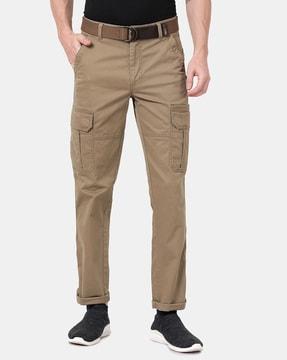 straight fit cargo pants with belt