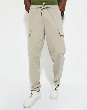 straight fit cargo pants with flap pockets