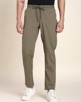 straight fit chinos with elasticated drawstring waist