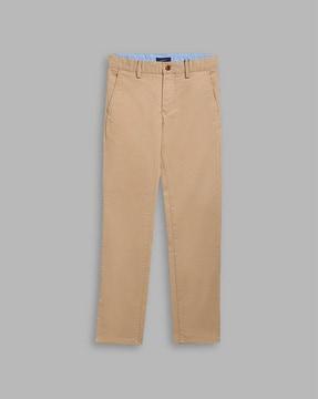 straight fit chinos with insert pockets