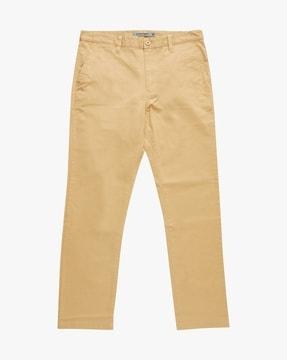 straight fit chinos with insert pockets