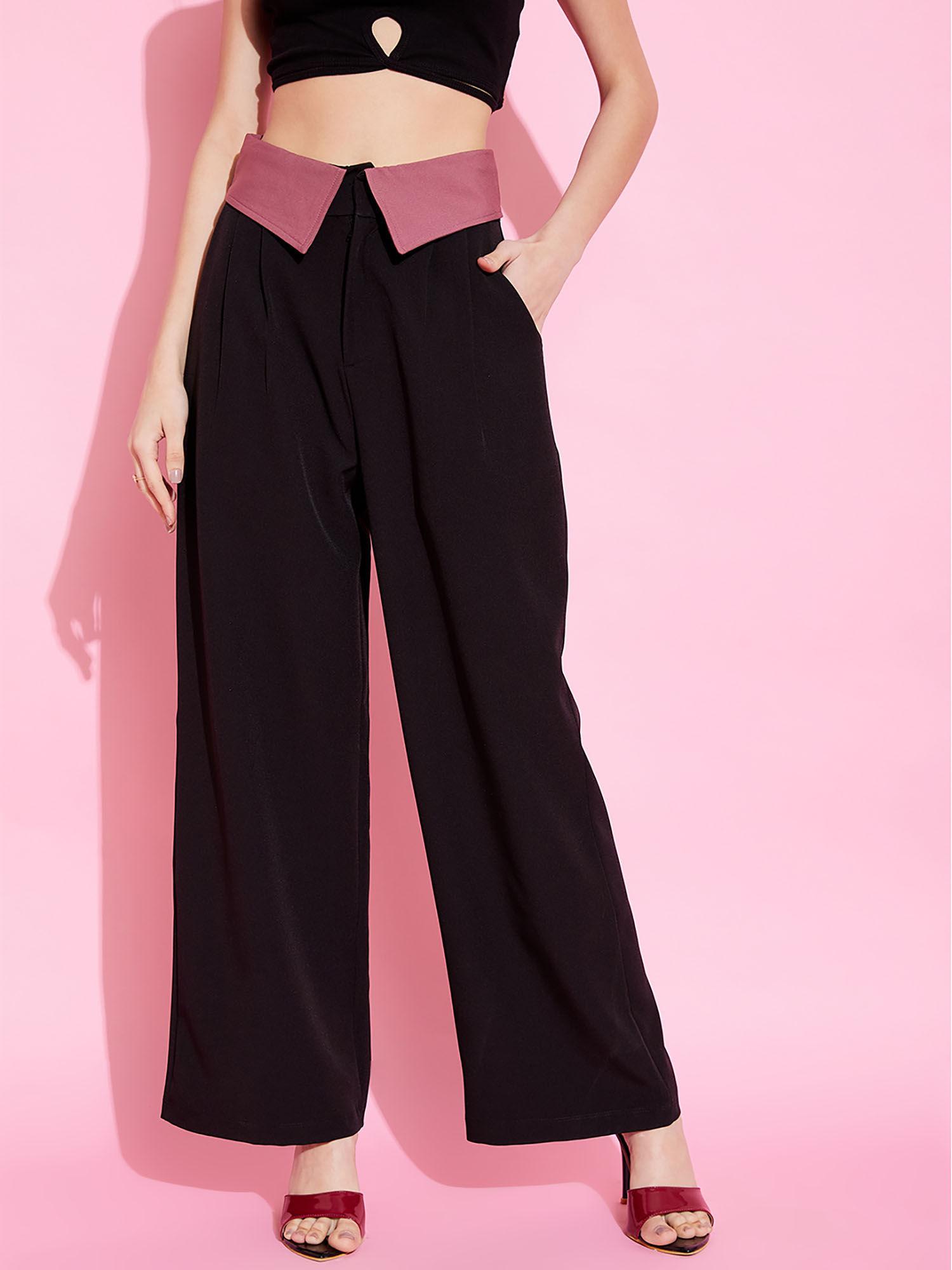 straight fit color block pant