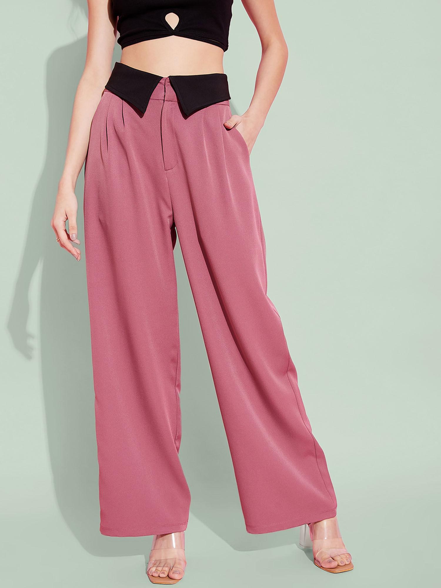straight fit color block pant