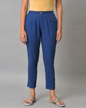 straight fit cotton trousers