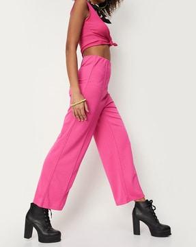 straight fit flared trousers