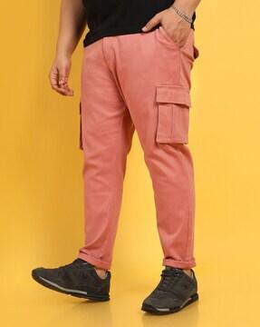 straight fit flat-front cargo pants