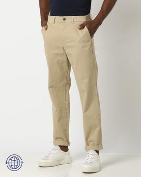 straight fit flat-front chinos with gapflex