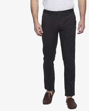 straight fit flat-front chinos