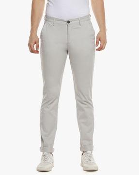 straight fit flat-front chinos