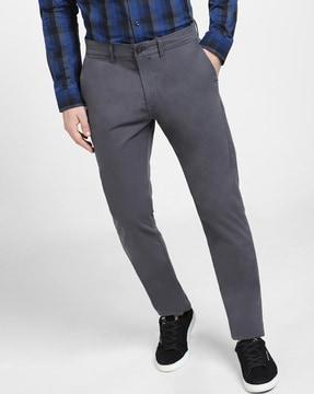 straight fit flat-front chinos