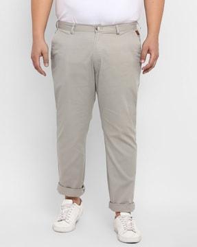 straight fit flat-front chinos