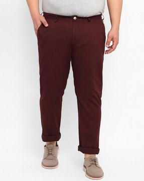 straight fit flat-front chinos