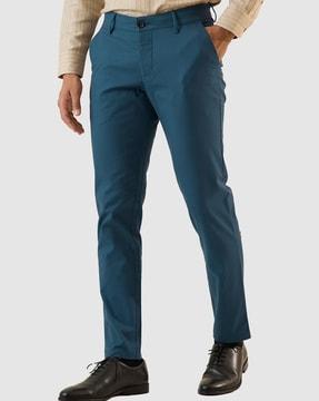 straight fit flat-front chinos