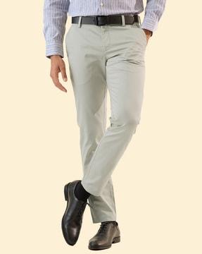 straight fit flat-front chinos