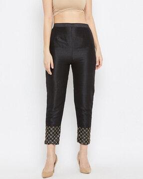 straight fit flat-front pants