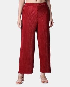 straight fit flat-front pants