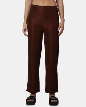 straight fit flat-front pants