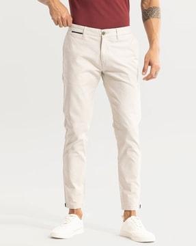 straight fit flat-front pants