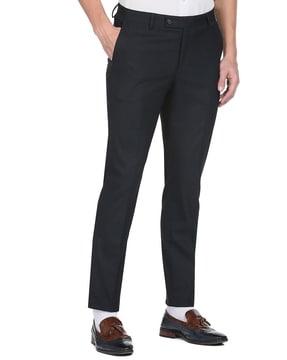 straight fit flat-front trousers