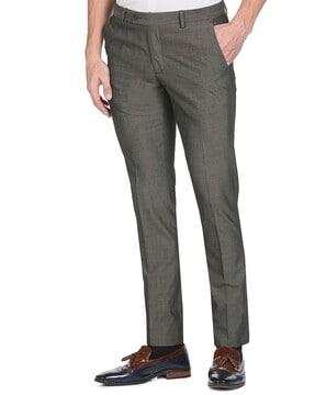 straight fit flat-front trousers