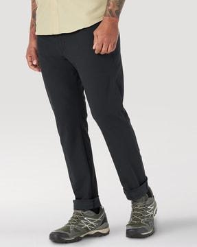 straight fit flat front trousers