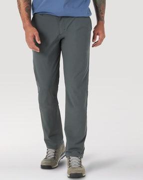 straight fit flat-front trousers