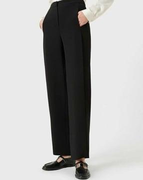 straight-fit flat-front trousers