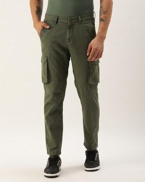 straight fit flat front trousers