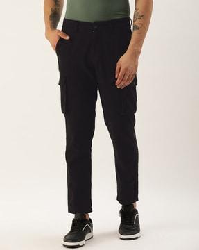 straight fit flat front trousers